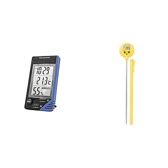 TRACEABLE - AO-90080-06 Traceable Thermometer with Clock, Humidity Monitor, and Calibration & Traceable LollipopTM Water-Resistant Thermometer with Calibration; 1.0C Accuracy -20 to 100C