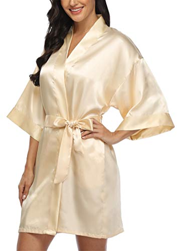 Image of Giova Women Bridal Robe for Bride and Bridesmaid Getting Ready Wedding Party Bathrobe