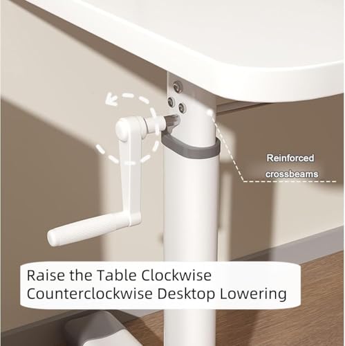 Escritorio de pie con manivela manual ajustable en altura, mesa de escritura ergonómica para oficina en casa, diseño seguro de elevación de mano, perfecto para estudio y trabajo