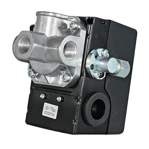 Partman 23474653-A Pressure Switch Fit for I-R Parts 145/175 PSI Air Compressor Female 4-PORT Side Wire Feed Adjustable Unloader Replace 23474653 & 23474653-R