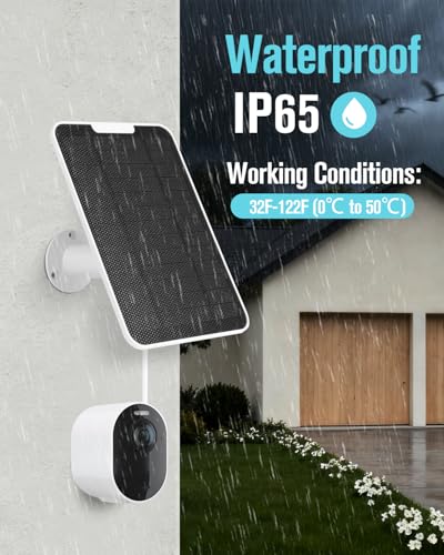 Image of Solar Panel Charger Compatible with Essential Series, Pro 6 /6 XL /5S /4 /3, Go 2, Ultra Series & Wireless Floodlights, 6V 5W Solar Panel for Arlo Security Camera, P65 Weatherproof, 9.8ft Cable, 4 Pack