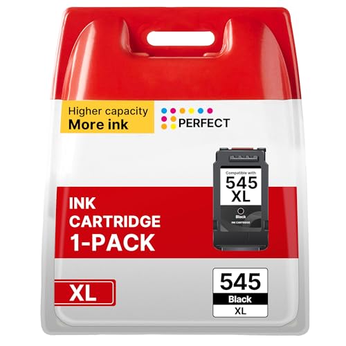 PG-545 545XL Black Ink Cartridge Remanufactured for Canon 545XL 545 Ink Cartridges Black PG545XL PG-545XL for Canon Pixma TS3150 TS3300 MG3050 TR4550 MG2950 TS3350 TR4551 TS3100 printer(1-Black)