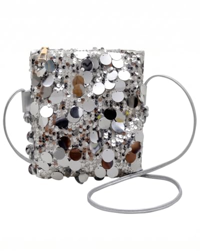 BIRLOZA Damen Clutch Tasche mit Pailletten, Crossbody Umhängetasche, Kleine Handtasche, Schultertasche, Handytasche für Fasching, Hochzeit, Party, Freizeit, Date, Shopping (Glitzer)