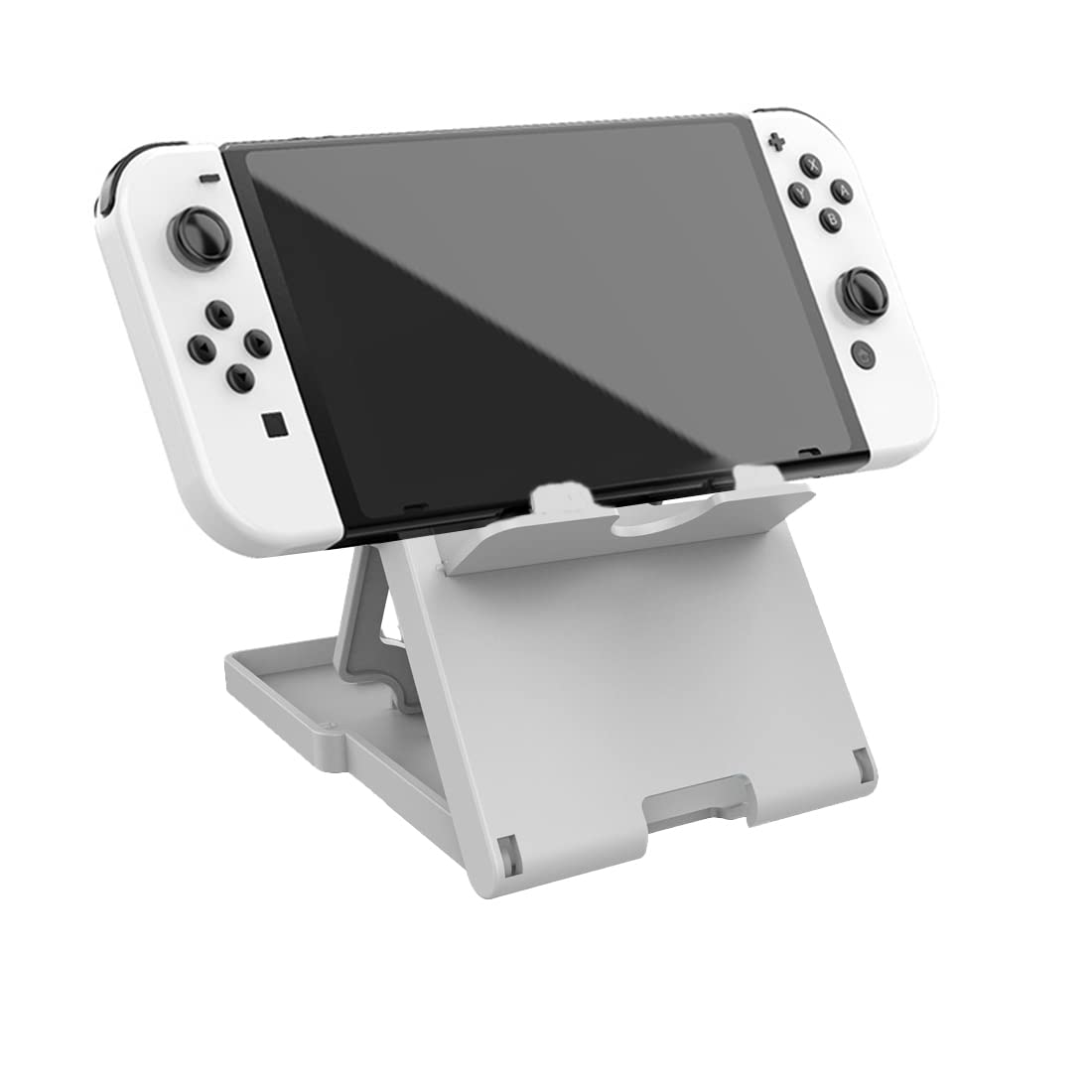 DNMH supporto regolabile,Supporto regolabile compatibile con Nintendo Switch,pieghevole compatto,supporto Con 15 metodi di regolazione,per console Switch(Bianco)