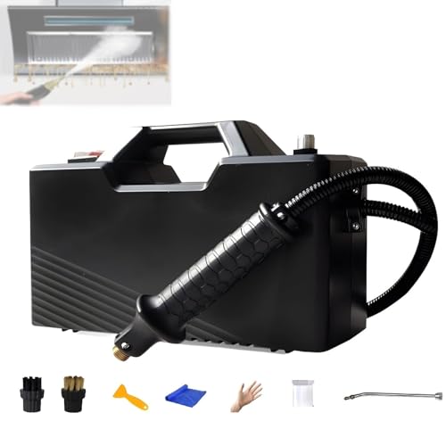 Nettoyeur vapeur portable haute pression à auto-amorçage, avec 2 têtes de brosse et coude d'extension ; Haute pression 9,5 bars, Chauffage rapide 3800 W ;...
