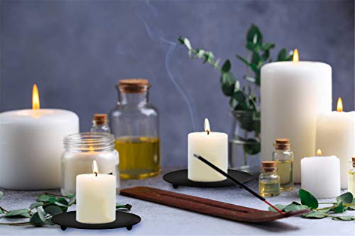 Yansanido 4 pcs 4.3'' Iron Plate Candle Holder for Taper Candles, Decorative Candlestick Holder for Spa, Wedding, Dinning, Party Candle&Led Candles (11cm Black 4pcs) by Yansanido - Image 5