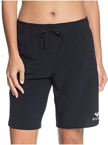 Boardshort Roxy Wave 9" para mujer en color negro con cintura elástica cómoda 2