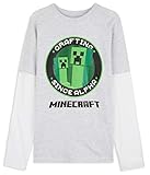 MINECRAFT GESCHENKE KINDER: Dieses coole Kinder T shirt Jungen ist vollständig lizenziert von Minecraft Merchandise und sind die besten Gamer Geschenke. Wir haben begrenzten Auflage von dieser Minecraft Kinder T shirt langarm, also bestellen Sie schnell und stellen Sie sicher, dass Ihr Sohn oder Neffe eines unter dem Weihnachtsbaum findet