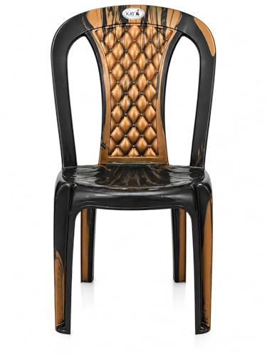 Image of Designer Chair for Home, Office, Balcony & Outdoor Use | Heavy Duty Durable Chair with Strong Back Support, Comfortable Seating, Premium Black & Brown Finish