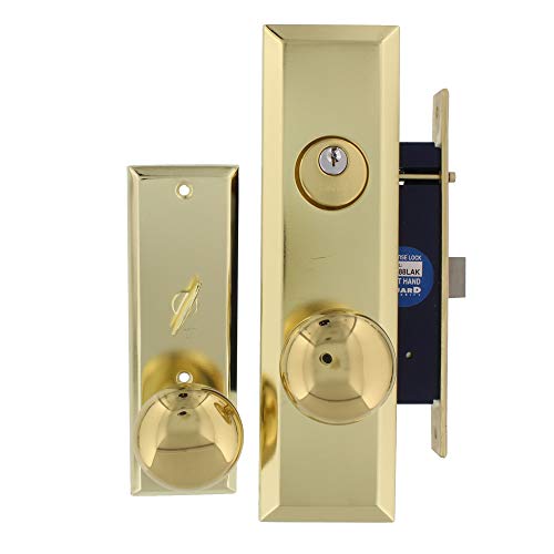 Polished Brass Left Hand Guard Mortise Lockset
