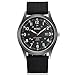 Produktbild Ziyan Herren Uhr Military Army Leinwand Kalender Analog Quarz Sport Armbanduhr Quarzwerk mit Nylon Armband Luminous Datumanzeiger (Schwarz)