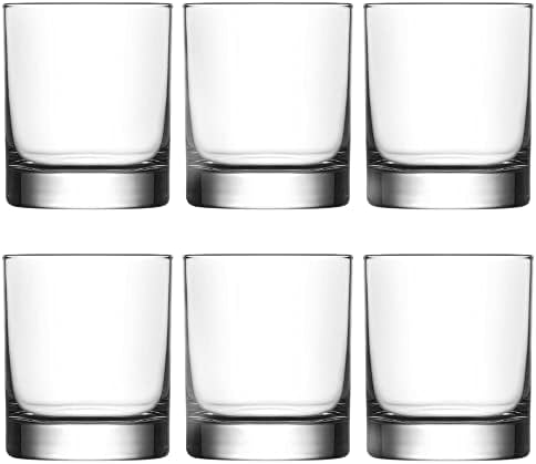 CRYSTALIA Luxury Whisky Glasses Set of 6, 100% LEAD FREE 305ml Heavy Base Whiskey Glass Tumbler Glasses, Rocks Glasses, Old Fashioned Whiskey Glass, Bar Drinking Glass, Whisky Glasses 6, Irish Whisky