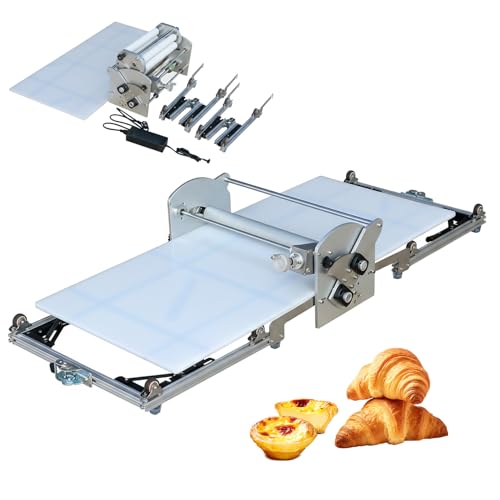 HESMAX HESMAX Folding Dough Sheeter 15.5", Portable Manual Dough Sheeter, with Sheeter Board, Adjustable Thickness 0.2-27mm, Suitable for Home or Commercial, Making Croissants, Pizzas, Pastries