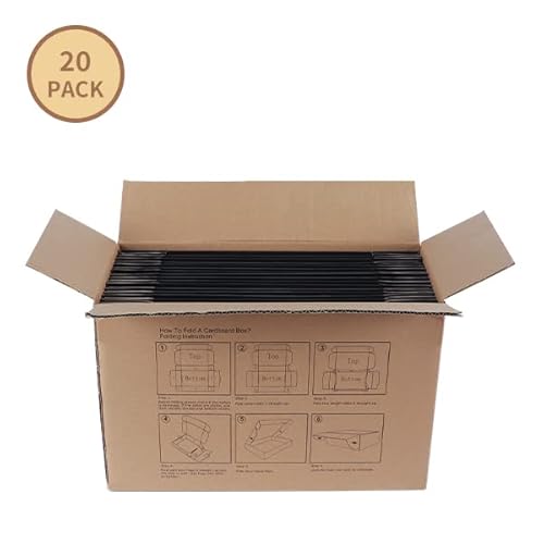 Rempry 9X6X2 Black Shipping Boxes For Small Business 20 Pack, Packaging Cardboard Corrugated Mailer Boxes Gift Boxes For Shipping Mailing #TOP6