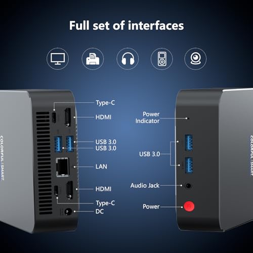 Image of Mini Server,Small Server,Mini PC,12th Gen Alder Lake N100(Up to 3.4GHz),16GB DDR4 512GB SSD,Support 4K Quad Displays,Wi-Fi,BT,HDMI,DP(Type-C),RJ45,USB3.2,Computer Servers for Home / Office /Business
