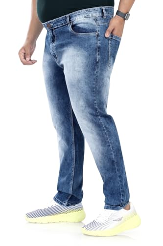 Image of Pluss Tribe - Plus Size Jeans for Men - Denim Jeans - Ideal for Casual, Office Available Sizes : 40 to 52