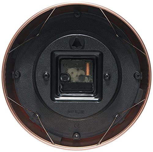 Infinity Instruments Ltd. Retro 9 Inch Silent Sweep Non-Ticking Mid Century Modern Kitchen Diner Wall Clock Quartz Movement Retro Wall Clock Decorative (Copper) #TOP2