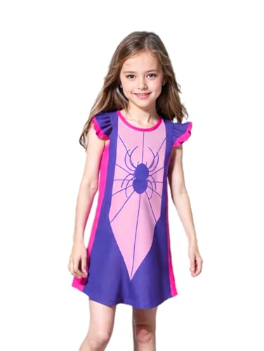 Toddler Girl Cartoon Dress Flutter Sleeve Summer Casual Dress for 3-8 Years Kids2