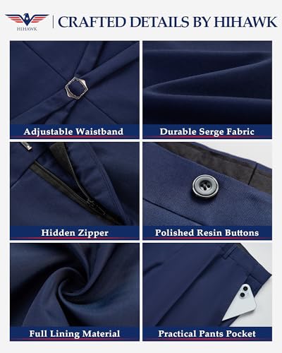 Hihawk Men's 2-Piece Suit, Vest Pants Set for Men, Fashion Waistcoat with Tie for Wedding, Prom, Homecoming, Business3