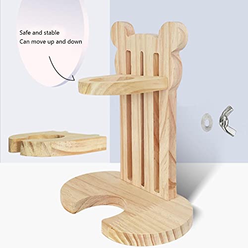 Houten hamster waterfles met standaard verstelbare hamster, waterdispenser standaard cavia tepeldrinker met basis - Image 7