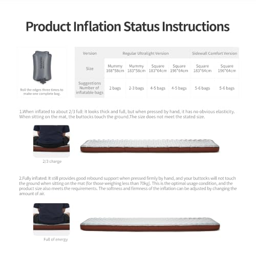 Naturehike Ultralight Sleeping Pad with Sidewalls, PFAS-Free Insulated Inflatable Sleeping Pad 6.5R, Lightweight Sleeping Mat for Camping, Hiking, Backpacking, 10cm Thickened - image 7