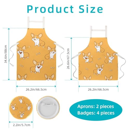 Tablier de cuisine corgi lot de 2 imperméable pour protéger vos vêtements