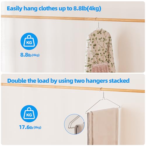 Metal Wire Hangers 100 Pack, 16inch Clothes Hangers in Bulk for Standard Size Shirts,Suits, Pants, Skirts, Coats, Ultra Thin Space Saving Non Slip Silver by GLOSHOOTING - Used condition - Image 3