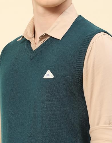 Image of Monte Carlo Men Regular Fit Sleeveless Solid V Neck Winter Sweater (Pack of 1)