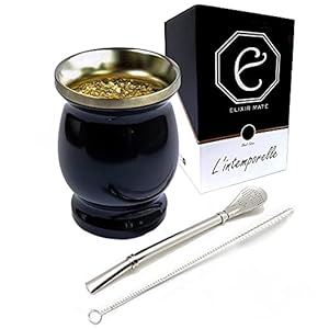 Nieuw] Yerba Mate Mate Cup Hoge Kwaliteit Roestvrij Staal Dubbelwandige Mate Cup met Pompoen, Bombilla en Stro Cleaner…