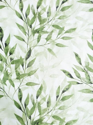 Image of Home Sizzler 2 Pieces Floral Flow Grommet Polyester Door Curtain - 7 Feet, Leaf Green