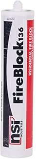 Fireblock136 Residential Rated Non-Combustible Fire Block, 10.3 oz Caulk Tube, for Residential Applications, Red