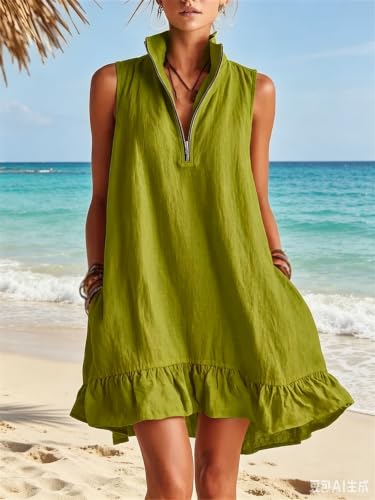 Robe courte mini anti-chaleur fluide et ample pour camoufler les complexes avec style - 5