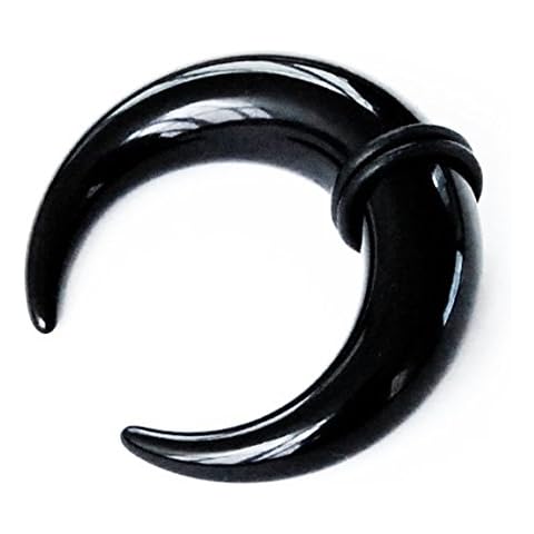 Black Acrylic Ear Bull Horn Taper, Ear Stretcher 10 mm by SHOKK Cover