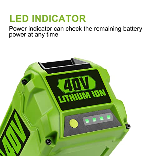 Antrobut 6.5Ah Replacement Greenworks 40V Battery 29472 29462 For Greenworks 40V G-Max 29252 20202 22262 25312 25322 20642 22272 27062 2901319 Smart Usb 40V Lithium-Ion Battery #TOP1