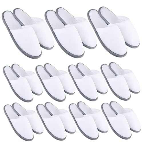 Chaussons de spa en molleton corail pour hôtel et maison | Lot de 10 paires lavables