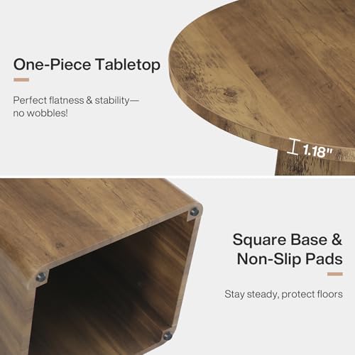 Table de cuisine rustique ronde 80cm pour petit salon convivial