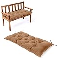 Waterproof Lounger Seat Cushions Outdoor Loveseat Bench Seat Pads Tufted Bench Cushion (39.4 X 19.7 Inch, Khaki)