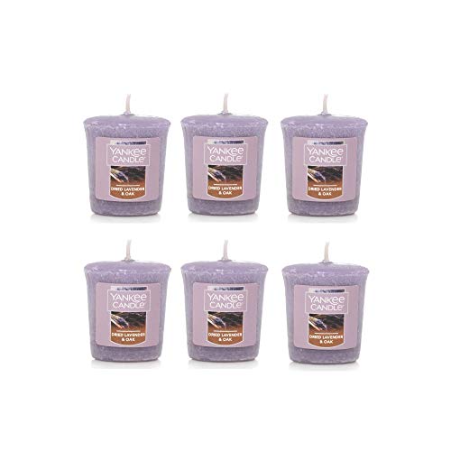 Yankee Candle Lot 6 Dried Lavender & Oak Votive Candles #TOP15