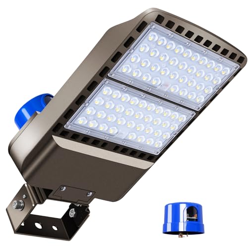 200W Parking Lot Light, 28000LM 5000K Dusk to Dawn Trunnion Mount | IP65 Waterproof Security Light With Photocell, 100-277V Wall Mount Commercial LED Shoebox Light for Yard, Barn, Building