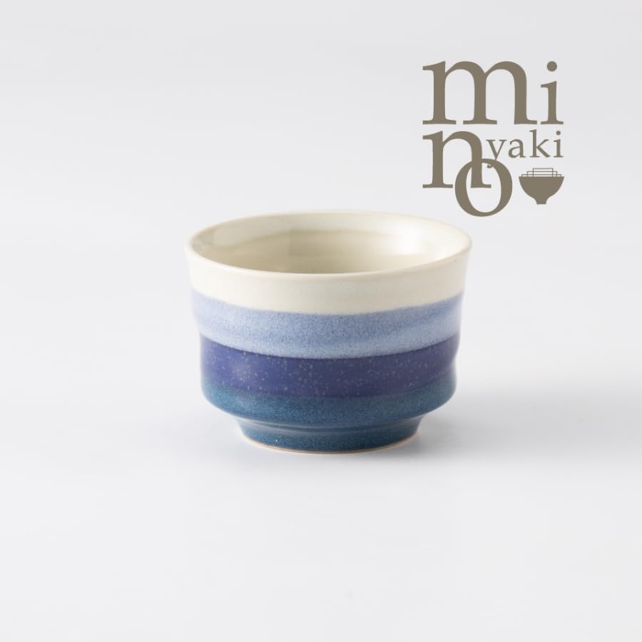 ???? Koyo Pottery 23364 Sake Ceramics, Japanese Dinnerware, Stylish, Blue Tiered Glass, Porcelain, Made in Japan