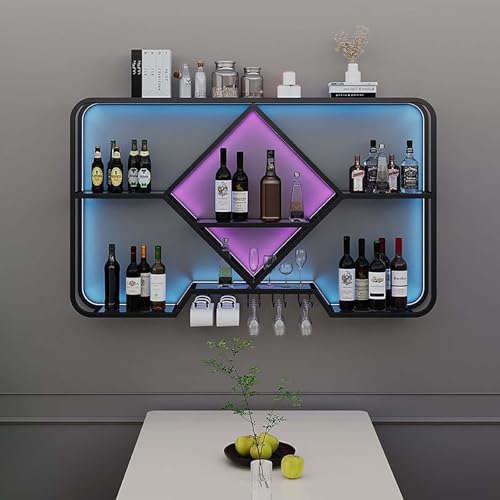 Casier à vin mural LED moderne pour créer un coin bar salon convivial