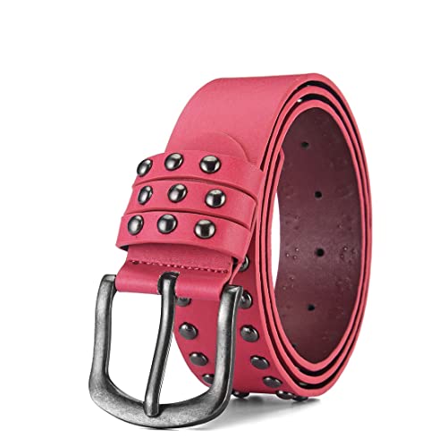 Womens Belts of Jeans Dress Leather Vintage Metal Buckle Belt