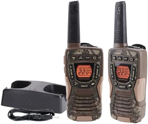 Cobra ACXT1035R FLT Waterproof Walkie Talkies, Rechargeable, Floa...