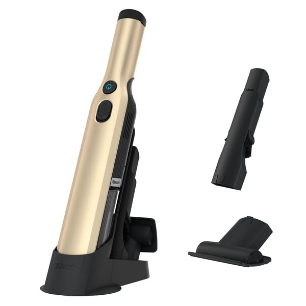 Image of Shark WANDVAC Cordless Hand Vacuum, Lightweight & Portable at 1.4 lbs., Powerful Suction, Charging Dock, One-Touch Empty for Car & Home, French Gold, WV201GD