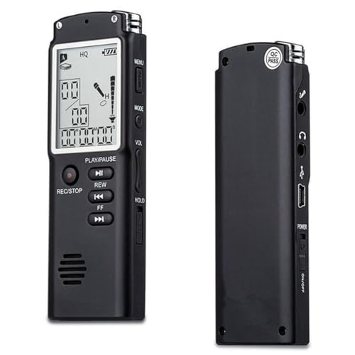 Image of DDLC 8GB Professional Digital Audio Voice Recorder with LCD | HD Noise Reduction | Voice Activated Recording | A-B Repeater and Long-Time Recording Capacity for Students & Professionals