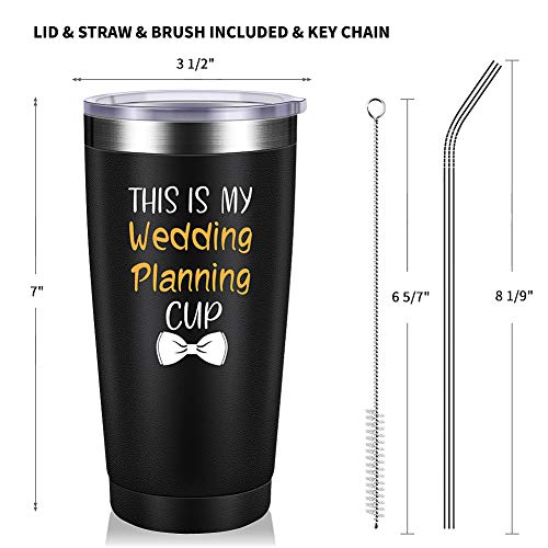 Wedding Planning Cup Set - Engagement Gifts Newlywed Gifts For Couples Bride To Be Gifts For Her, Women Wedding Parties Decorations - Vacuum Insulated Tumbler 12Oz 20Oz Black And White #TOP3