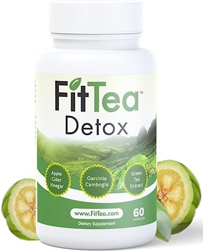 FitTea 7-in-1 Detox Cleanse & Green Tea Extract Capsules for Weight Loss and Belly Fat - Garcinia Cambogia Appetite Suppressant Fat Burner & Weight Loss Pills for Women & Men with Apple Cider Vinegar