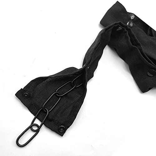 Image of ECUDIS 2 Packs Chandelier Chain Cover Cord Cover 6 Feet, Great for Lamps, Light Fixtures, and Desks, Cable Management, Black