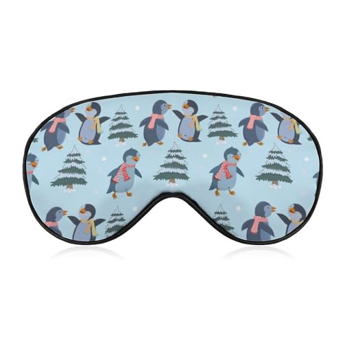 アイマスク クリスマス ペンギン柄 クリスマスツリー柄 睡眠アイマスク 目隠し 眼帯 スリープマスク アイピロー 睡眠用 安眠グッズ 遮光 軽量 四季 通気性 長さ調節可能 男女兼用 旅行用