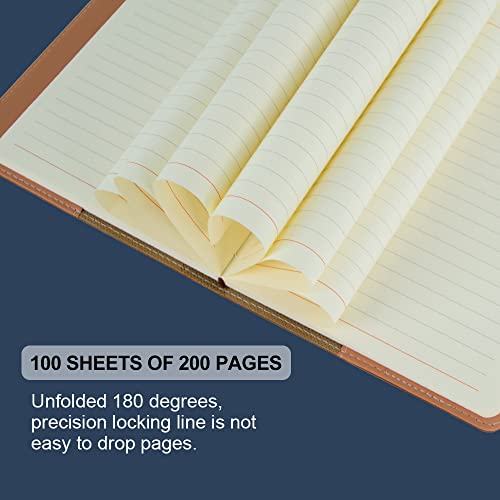 Leather Journal For Men & Women, Notebooks Journal For Work, Journals For Writing, Diary For School/Travel/Business/Work/Home Writing, Hardcover Notebook With Pen Holder&Magnetic Buckle, 200 Pages 100 Gsm Thick Paper, A5 Size (Brown) #TOP4